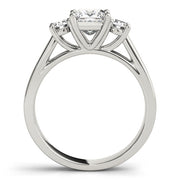 Princess Diamond Trilogy Ring in Gold & in 10K/14K gold and platinum with certified lab-grown or natural diamonds