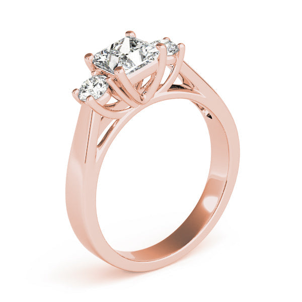 Princess Diamond Trilogy Ring in Gold & in 10K/14K gold and platinum with certified lab-grown or natural diamonds