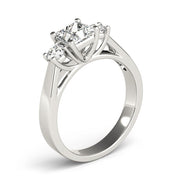 Princess Diamond Trilogy Ring in Gold & in 10K/14K gold and platinum with certified lab-grown or natural diamonds
