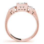 Vintage Princess Diamond Trilogy Ring in 10K/14K gold and platinum with certified lab-grown or natural diamonds