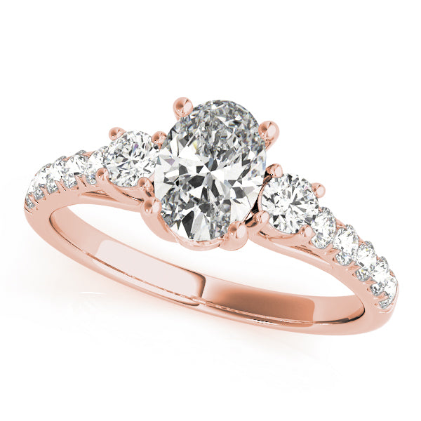 0.50-5.00ct Oval Diamond Engagement Ring in 10K/14K gold and platinum with certified lab-grown or natural diamonds