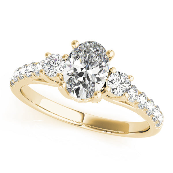 0.50-5.00ct Oval Diamond Engagement Ring in 10K/14K gold and platinum with certified lab-grown or natural diamonds