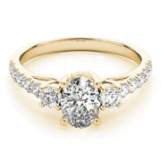 0.50-5.00ct Oval Diamond Engagement Ring in 10K/14K gold and platinum with certified lab-grown or natural diamonds