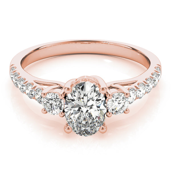 0.50-5.00ct Oval Diamond Engagement Ring in 10K/14K gold and platinum with certified lab-grown or natural diamonds