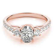 0.50-5.00ct Oval Diamond Engagement Ring in 10K/14K gold and platinum with certified lab-grown or natural diamonds