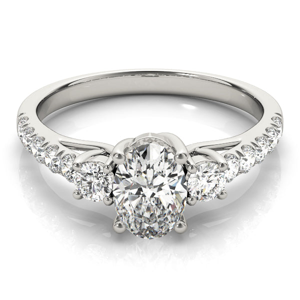 0.50-5.00ct Oval Diamond Engagement Ring in 10K/14K gold and platinum with certified lab-grown or natural diamonds