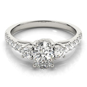 0.50-5.00ct Oval Diamond Engagement Ring in 10K/14K gold and platinum with certified lab-grown or natural diamonds