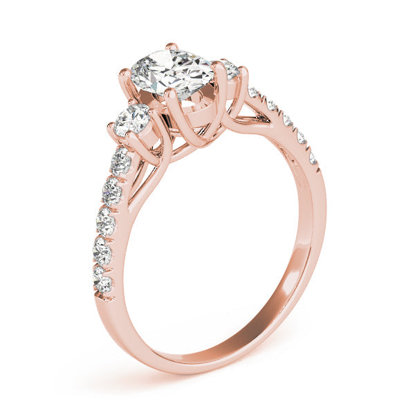 0.50-5.00ct Oval Diamond Engagement Ring in 10K/14K gold and platinum with certified lab-grown or natural diamonds