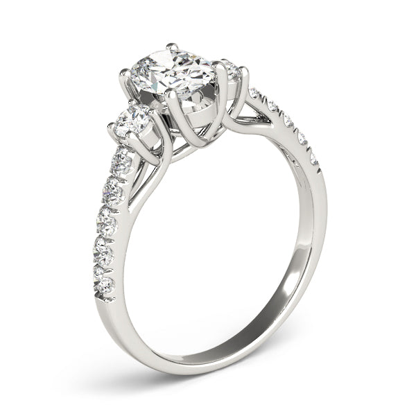 0.50-5.00ct Oval Diamond Engagement Ring in 10K/14K gold and platinum with certified lab-grown or natural diamonds