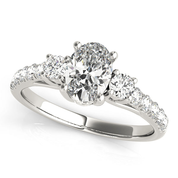 0.50-5.00ct Oval Diamond Engagement Ring in 10K/14K gold and platinum with certified lab-grown or natural diamonds