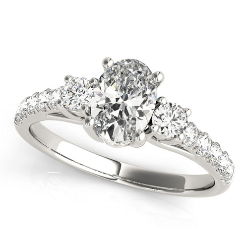 0.50-5.00ct Oval Diamond Engagement Ring in 10K/14K gold and platinum with certified lab-grown or natural diamonds