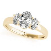 Oval Diamond Trilogy Ring in Gold & in 10K/14K gold and platinum with certified lab-grown or natural diamonds