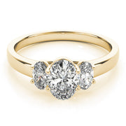 Oval Diamond Trilogy Ring in Gold & in 10K/14K gold and platinum with certified lab-grown or natural diamonds