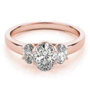 Oval Diamond Trilogy Ring in Gold & in 10K/14K gold and platinum with certified lab-grown or natural diamonds