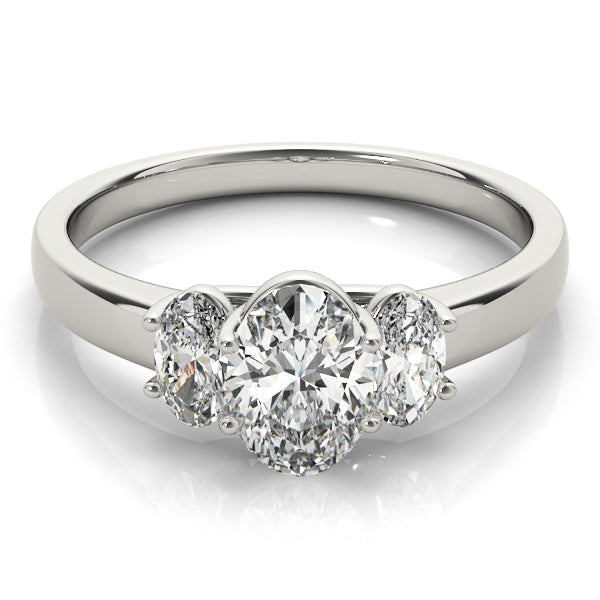 Oval Diamond Trilogy Ring in Gold & in 10K/14K gold and platinum with certified lab-grown or natural diamonds