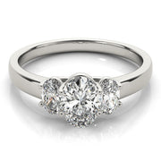 Oval Diamond Trilogy Ring in Gold & in 10K/14K gold and platinum with certified lab-grown or natural diamonds