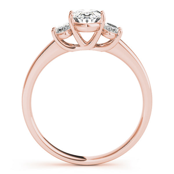 Oval Diamond Trilogy Ring in Gold & in 10K/14K gold and platinum with certified lab-grown or natural diamonds