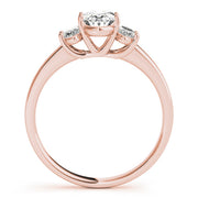 Oval Diamond Trilogy Ring in Gold & in 10K/14K gold and platinum with certified lab-grown or natural diamonds