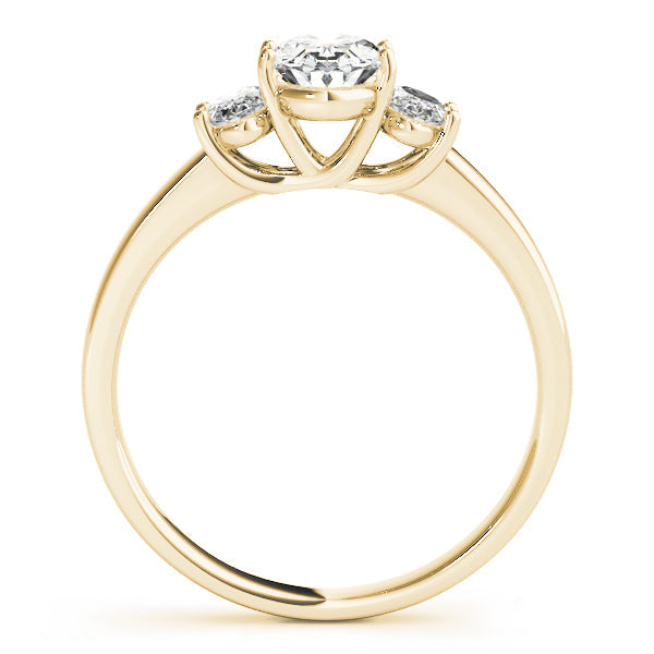 Oval Diamond Trilogy Ring in Gold & in 10K/14K gold and platinum with certified lab-grown or natural diamonds