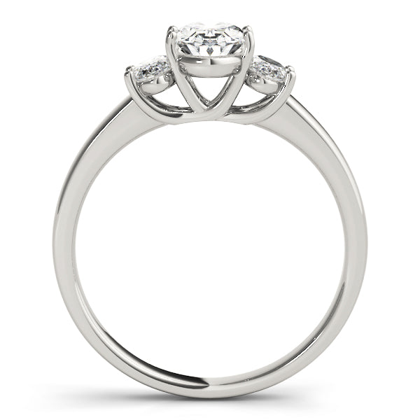 Oval Diamond Trilogy Ring in Gold & in 10K/14K gold and platinum with certified lab-grown or natural diamonds