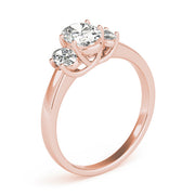 Oval Diamond Trilogy Ring in Gold & in 10K/14K gold and platinum with certified lab-grown or natural diamonds