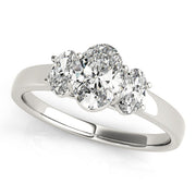 Oval Diamond Trilogy Ring in Gold & in 10K/14K gold and platinum with certified lab-grown or natural diamonds