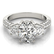 Oval Diamond Three Stone Ring in Gold & in 10K/14K gold and platinum with certified lab-grown or natural diamonds
