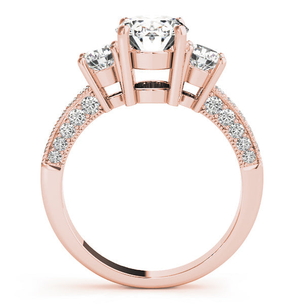 Oval Diamond Three Stone Ring in Gold & in 10K/14K gold and platinum with certified lab-grown or natural diamonds