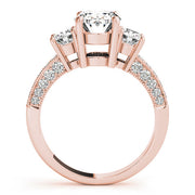 Oval Diamond Three Stone Ring in Gold & in 10K/14K gold and platinum with certified lab-grown or natural diamonds