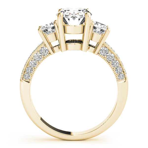 Oval Diamond Three Stone Ring in Gold & in 10K/14K gold and platinum with certified lab-grown or natural diamonds