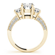 Oval Diamond Three Stone Ring in Gold & in 10K/14K gold and platinum with certified lab-grown or natural diamonds