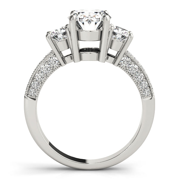 Oval Diamond Three Stone Ring in Gold & in 10K/14K gold and platinum with certified lab-grown or natural diamonds