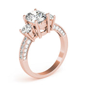 Oval Diamond Three Stone Ring in Gold & in 10K/14K gold and platinum with certified lab-grown or natural diamonds