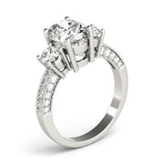 Oval Diamond Three Stone Ring in Gold & in 10K/14K gold and platinum with certified lab-grown or natural diamonds