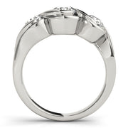 Vintage Round Diamond Trilogy Ring in 10K/14K gold and platinum with certified lab-grown or natural diamonds