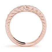 Antique Milgrain Curved Half Eternity Ring in Gold & Platinum