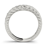 Antique Milgrain Curved Half Eternity Ring in Gold & Platinum