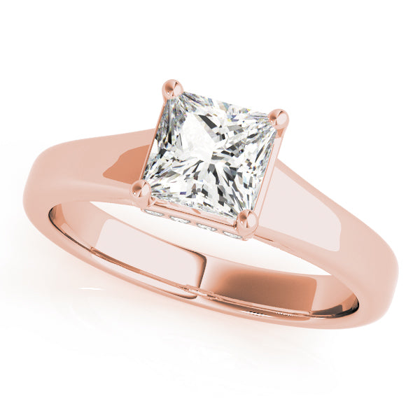 Noble Trellis Princess Diamond Engagement Ring in 10K/14K gold and platinum with certified lab-grown or natural diamonds