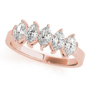 Fancy Marquise Half Eternity Ring in Gold & Platinum