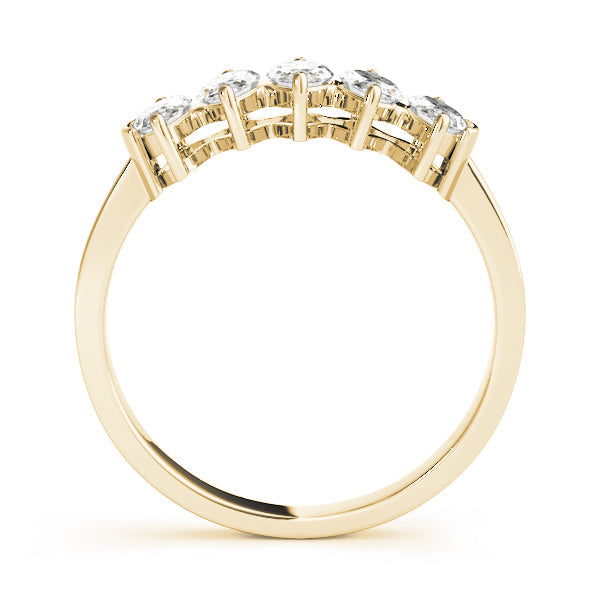 Fancy Marquise Half Eternity Ring in Gold & Platinum