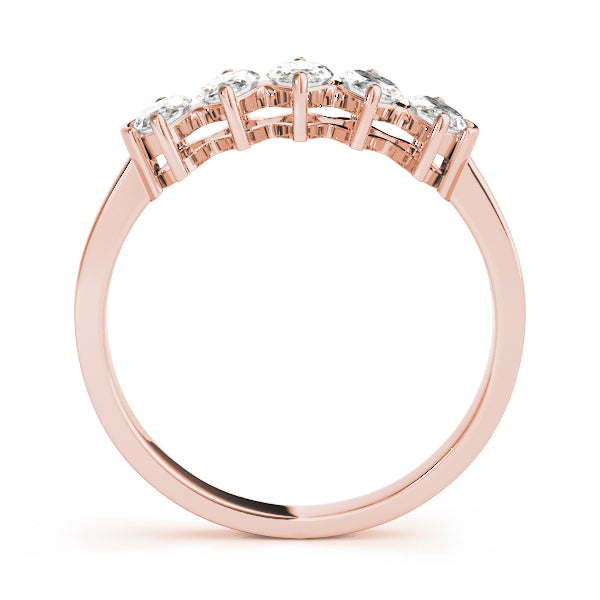 Fancy Marquise Half Eternity Ring in Gold & Platinum