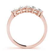 Fancy Marquise Half Eternity Ring in Gold & Platinum