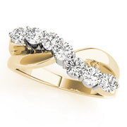 Prong Set Half Eternity Ring in 10K/14K gold and platinum with certified lab-grown or natural diamonds