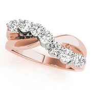 Prong Set Half Eternity Ring in Gold & Platinum