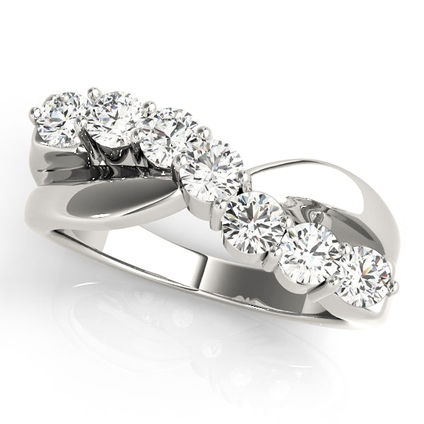 Prong Set Half Eternity Ring in Gold & Platinum
