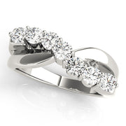 Prong Set Half Eternity Ring in Gold & Platinum
