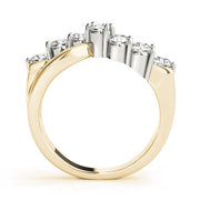 Prong Set Half Eternity Ring in Gold & Platinum
