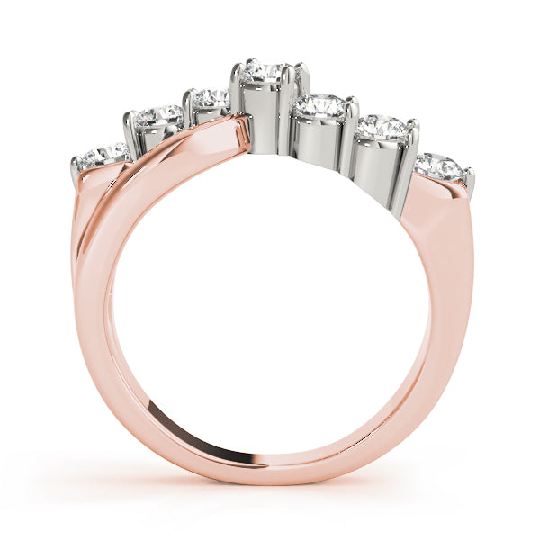 Prong Set Half Eternity Ring in Gold & Platinum