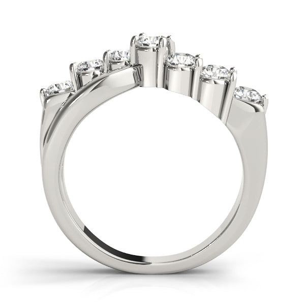 Prong Set Half Eternity Ring in Gold & Platinum