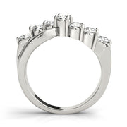 Prong Set Half Eternity Ring in Gold & Platinum